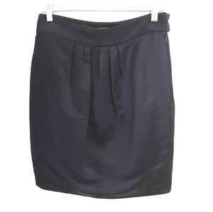 NWT designer Jan Warnock navy pleat pencil skirt S OfficeSiren Corpcore